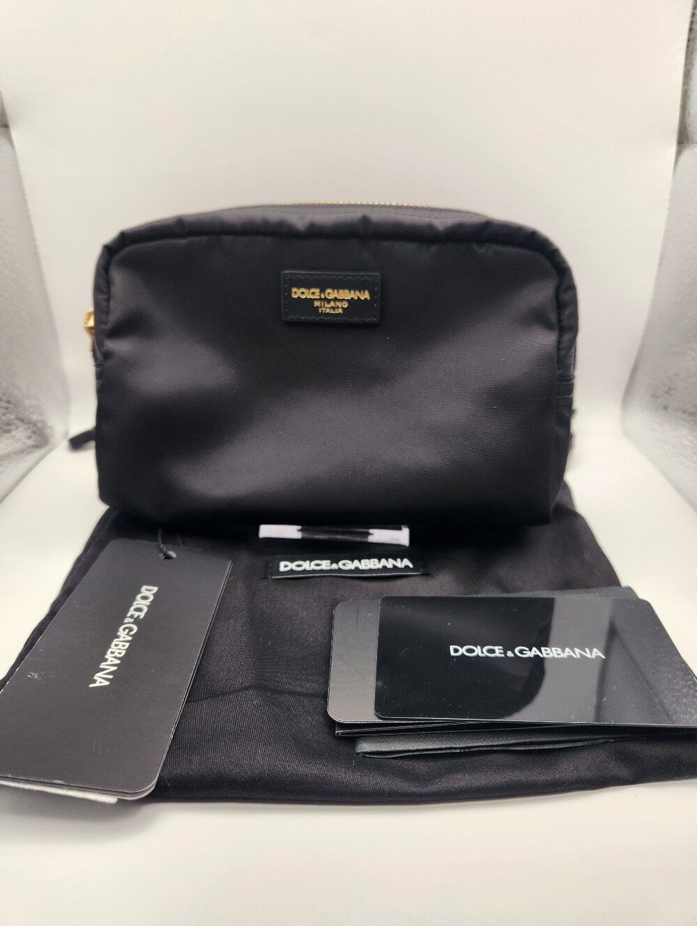Dolce & Gabbana Black Nylon Cosmetic Pouch w/ Dustbag & COA - Picture 3 of 10
